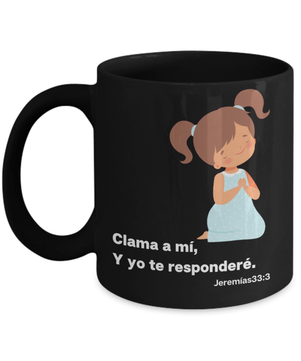 Taza de Café mensaje cristiano: Clama a mí y yo te responderé. Regalo ideal para Mujer - Niña. Coffee Mug Regalos.Gifts 