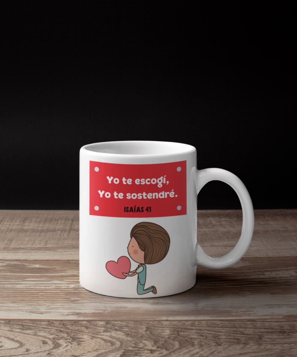 Taza de Café mensaje cristiano: Yo te escogí Coffee Mug Regalos.Gifts 