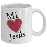 Taza de café: Mi corazón le pertenece a Jesús, (Blanca con letras negra) Coffee Mug Regalos.Gifts 
