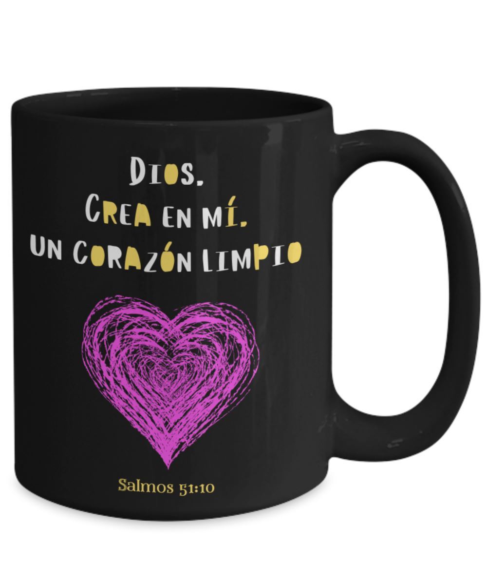 Taza de Café Negra de 15 onzas: Dios crea en mi Coffee Mug Regalos.Gifts 
