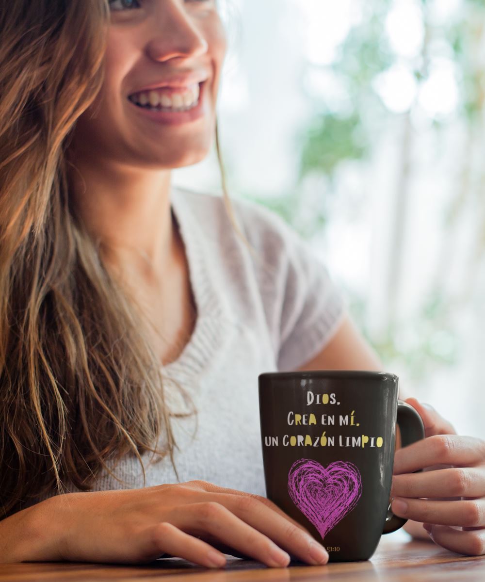 Taza de Café Negra de 15 onzas: Dios crea en mi Coffee Mug Regalos.Gifts 