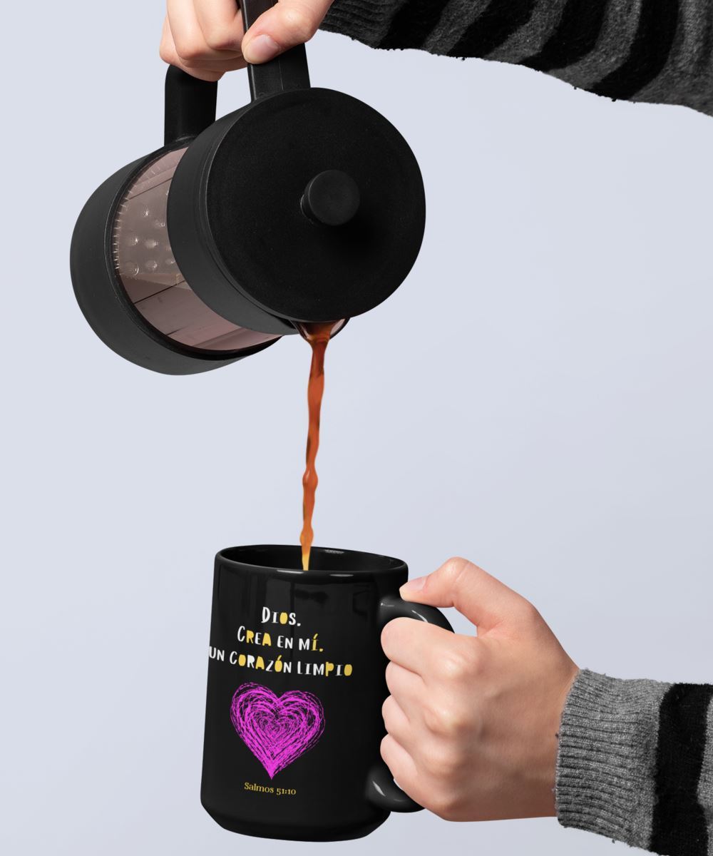 Taza de Café Negro mensaje cristiano: Dios crea en mi Coffee Mug Regalos.Gifts 