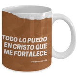 Taza de Café para apasionados de la Equitación con mensaje Cristiano: Todo lo puedo… Coffee Mug Regalos.Gifts 