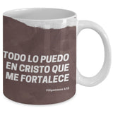Taza de Café para apasionados del Ajedrez con mensaje Cristiano: Todo lo puedo… Coffee Mug Regalos.Gifts 