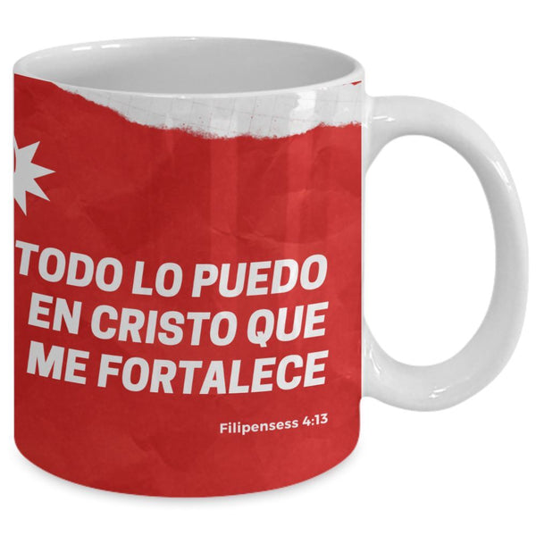 Taza de Café para apasionados del Football Americano con mensaje Cristiano: Todo lo puedo… Coffee Mug Regalos.Gifts 