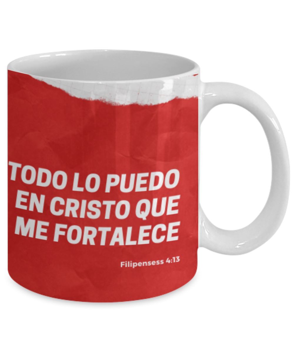 Taza de Café para apasionados del Football con mensaje Cristiano: Todo lo puedo… Coffee Mug Regalos.Gifts 