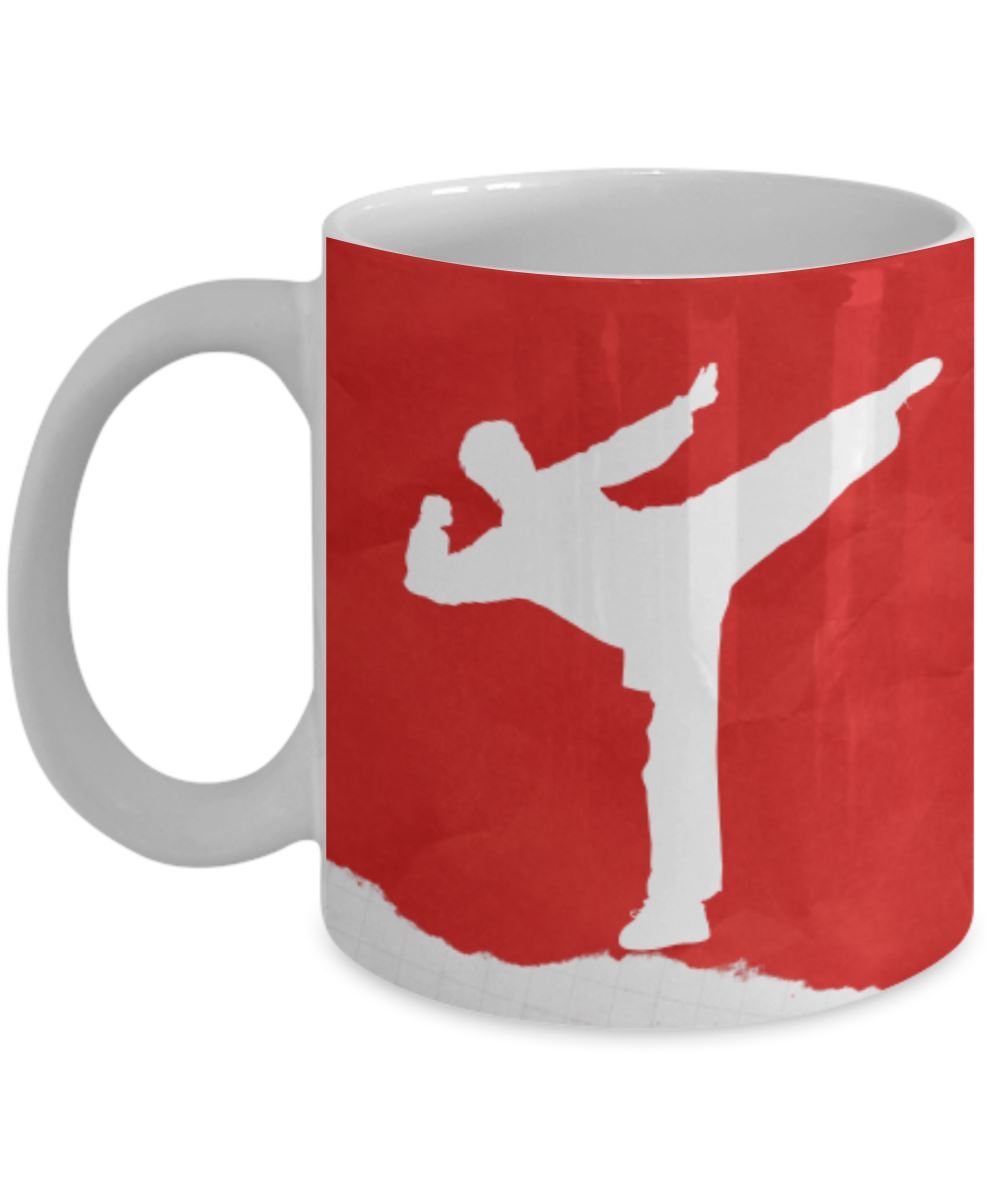 Taza de Café para apasionados del Karate con mensaje Cristiano: Todo lo puedo… Coffee Mug Regalos.Gifts 