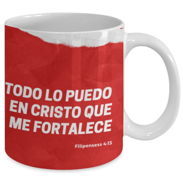 Taza de Café para apasionados del Rugby con mensaje Cristiano: Todo lo puedo… Coffee Mug Regalos.Gifts 