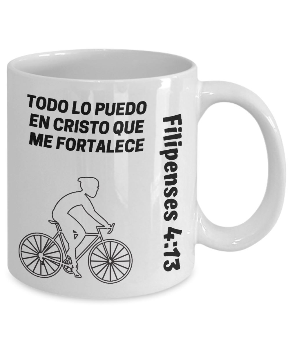 Taza de Café para ciclistas: Todo lo puedo… Coffee Mug Regalos.Gifts 