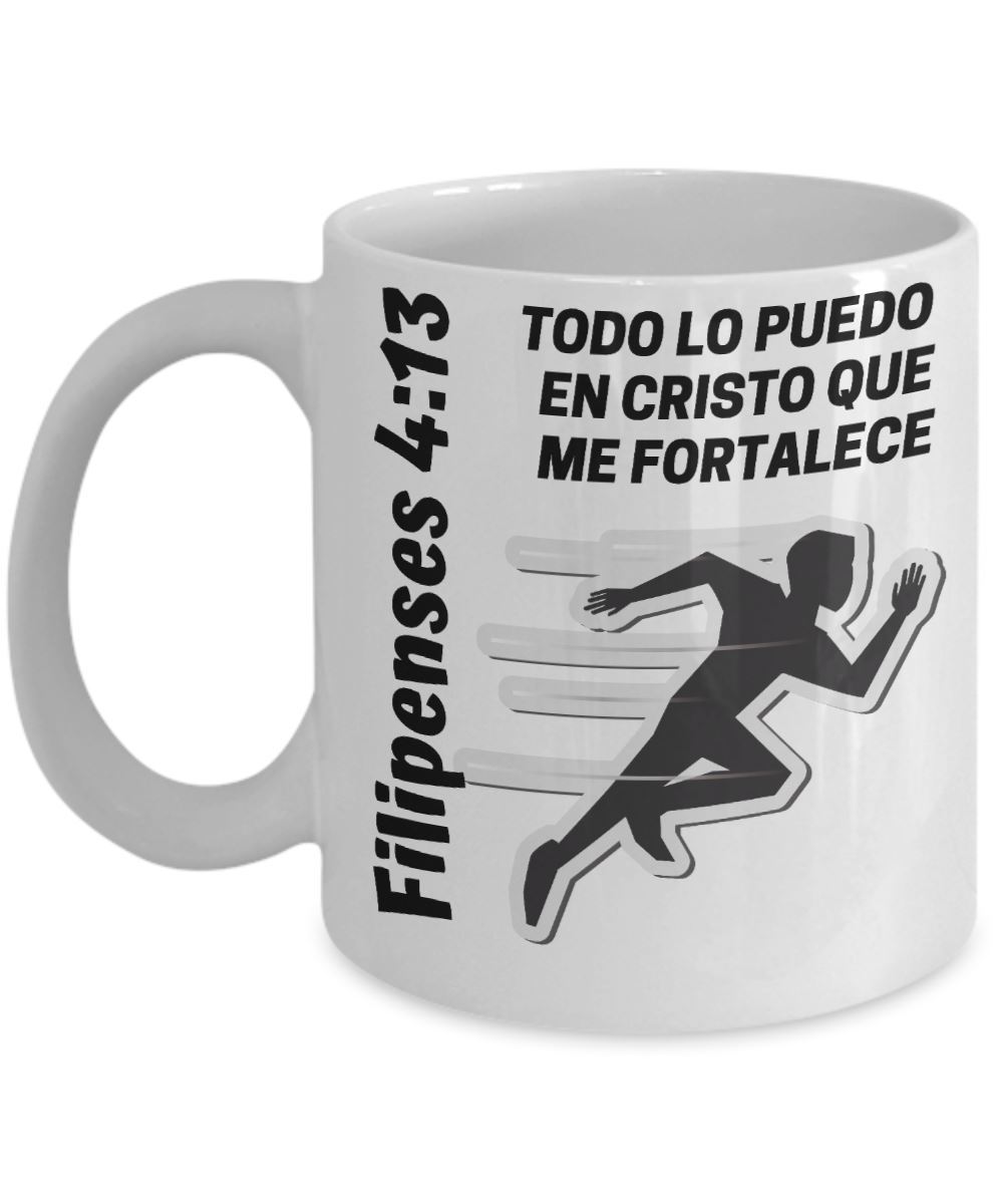 Taza de Café para corredores: Todo lo puedo… Coffee Mug Regalos.Gifts 