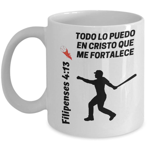 Taza de Café para los que les gusta el Baseball: Todo lo puedo… Coffee Mug Regalos.Gifts 