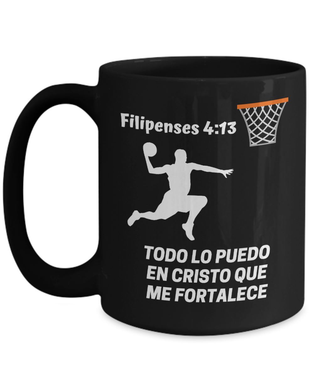 Taza de Café para los que les gusta jugar BASKETBALL: Todo lo puedo… Coffee Mug Regalos.Gifts 
