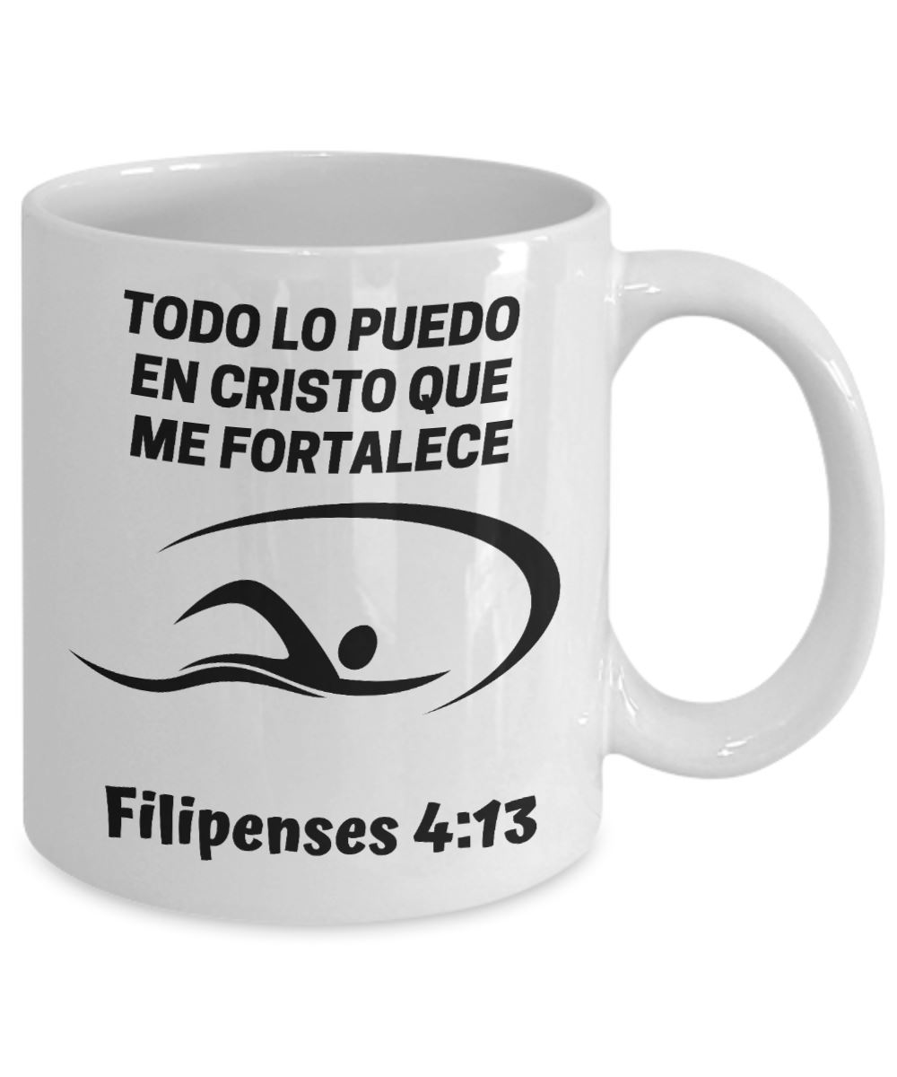 Taza de Café para nadadores: Todo lo puedo… Coffee Mug Regalos.Gifts 
