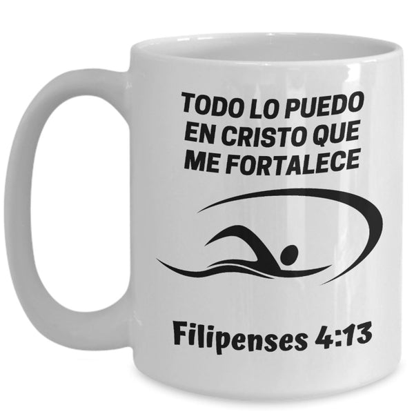 Taza de Café para nadadores: Todo lo puedo… Coffee Mug Regalos.Gifts 