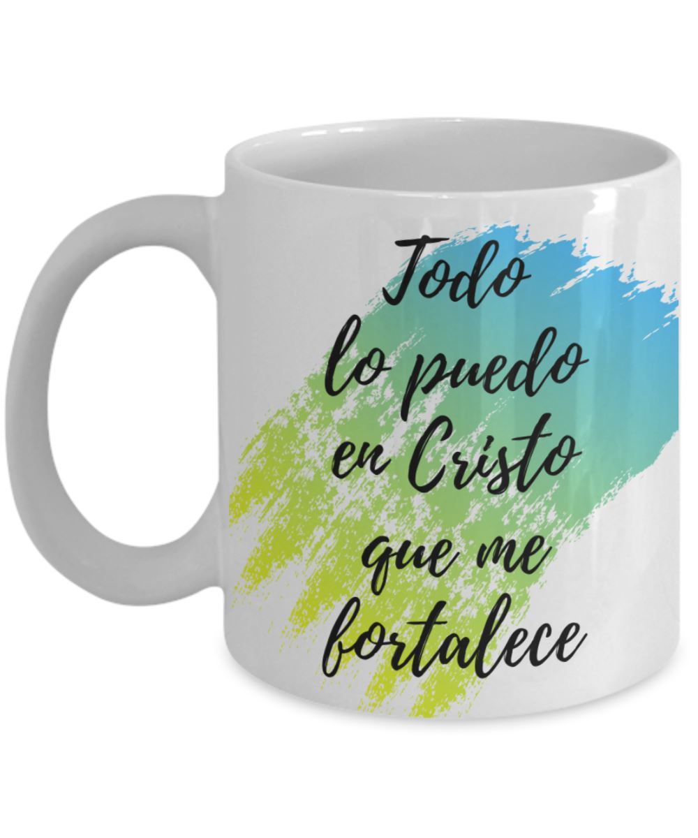 Taza de Café: Todo lo puedo en Cristo… colores Coffee Mug Regalos.Gifts 