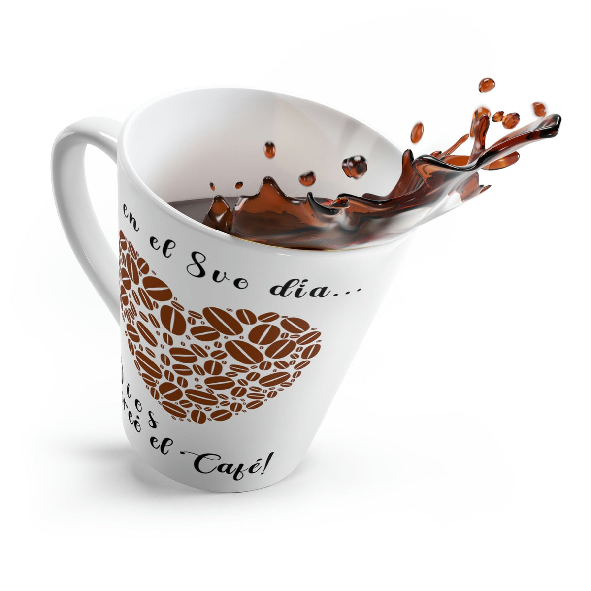 Taza de Café: Y en el 8vo día Dios creo el Café. - Taza Latte Mug Printify 