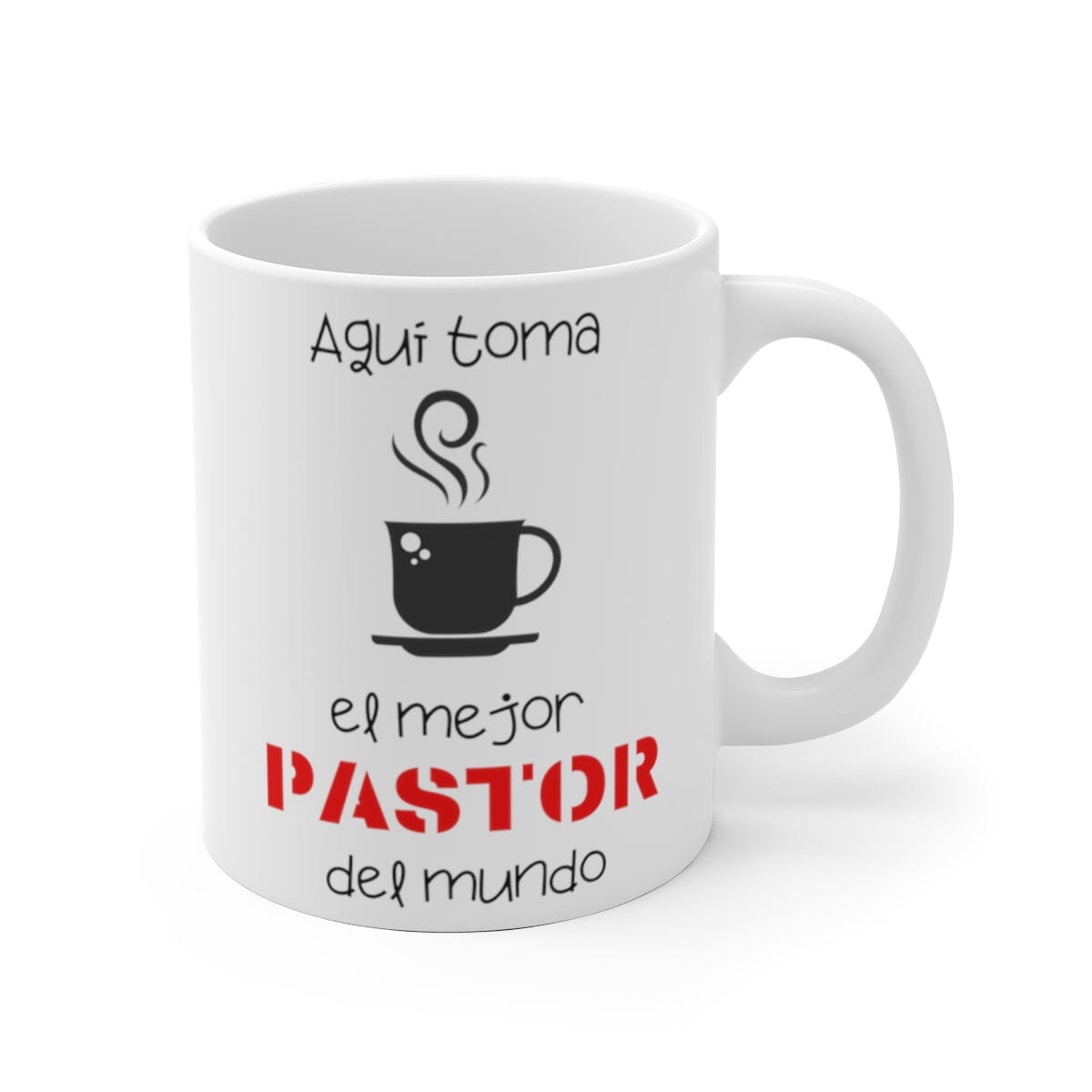 Taza de regalo para Pastor: Aquí toma café el mejor pastor del mundo. 11 y 15 onzas Mug Printify 11oz 