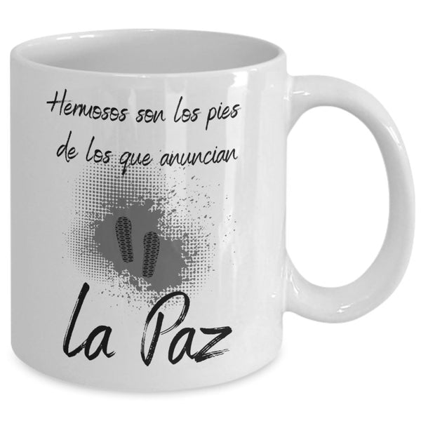 Taza de regalo para Pastor: Hermosos son los pies de los que anuncian La Paz Coffee Mug Regalos.Gifts 