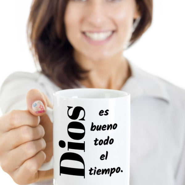 Taza: Dios es bueno (color blanca) Coffee Mug Regalos.Gifts 