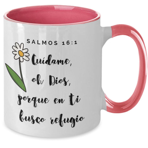 Taza dos Tonos con Mensaje De Dios: Cuídame oh Dios… - Salmos 16:1 Coffee Mug Gearbubble 