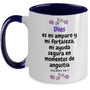 Taza dos Tonos con Mensaje De Dios: Dios es mi amparo y… - Salmos 46:1 Coffee Mug Regalos.Gifts Two Tone 11oz Mug Navy 