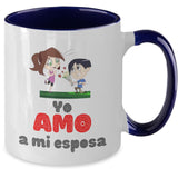 Taza dos Tonos con Mensaje para esposa: Yo Amo a mi esposa Coffee Mug Regalos.Gifts 