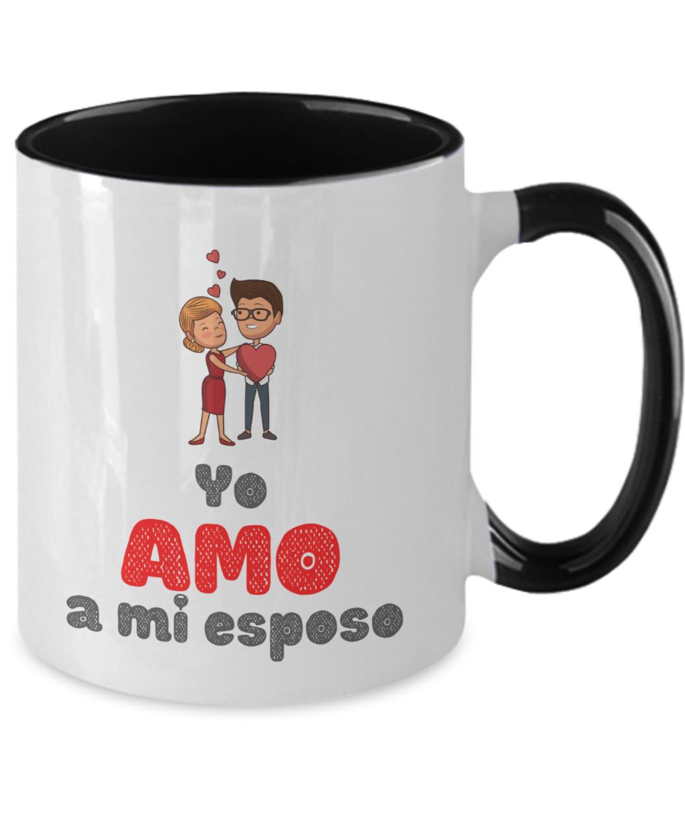 Taza dos Tonos con Mensaje para esposo: Yo Amo a mi esposo Coffee Mug Regalos.Gifts 