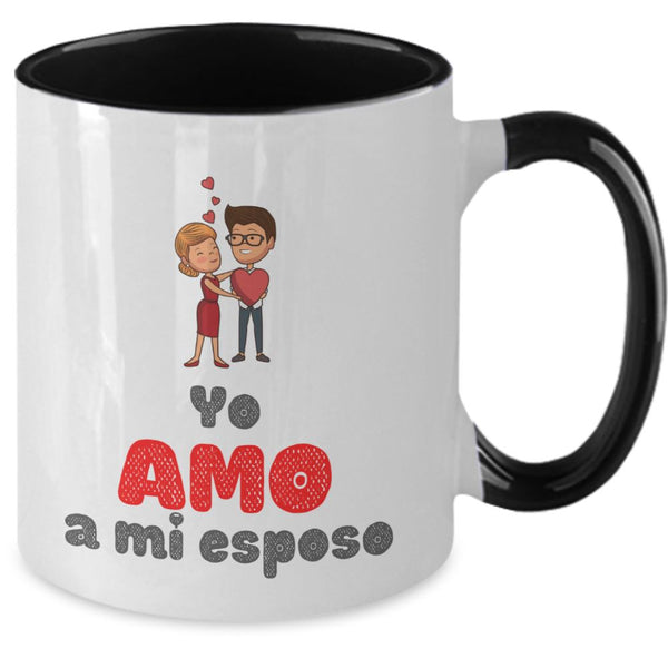 Taza dos Tonos con Mensaje para esposo: Yo Amo a mi esposo Coffee Mug Regalos.Gifts 