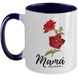 Taza dos Tonos para Día Madre: Mamá Recuerda… Coffee Mug Regalos.Gifts Two Tone 11oz Mug Navy 
