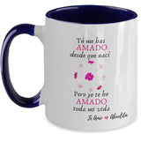 Taza dos Tonos para Mamá: Abuelita, tú me has amado desde que nací, pero yo… Coffee Mug Regalos.Gifts Two Tone 11oz Mug Navy 