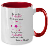 Taza dos Tonos para Mamá: Abuelita, tú me has amado desde que nací, pero yo… Coffee Mug Regalos.Gifts Two Tone 11oz Mug Red 