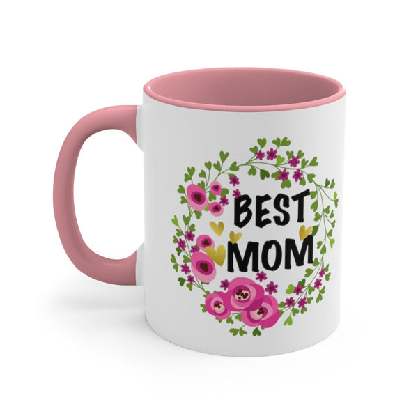 Taza dos Tonos para Mamá: Best Mom - 11 onzas Mug Printify Pink 11oz 