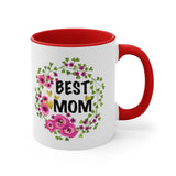 Taza dos Tonos para Mamá: Best Mom - 11 onzas Mug Printify Red 11oz 