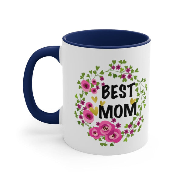 Taza dos Tonos para Mamá: Best Mom - 11 onzas Mug Printify 