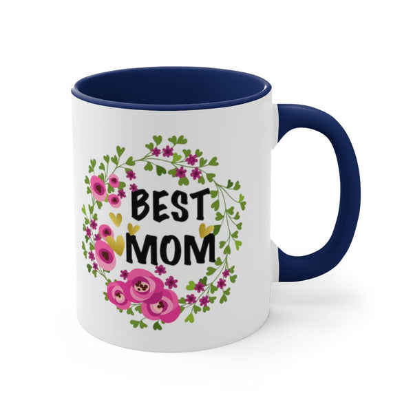 Taza dos Tonos para Mamá: Best Mom - 11 onzas Mug Printify Navy 11oz 