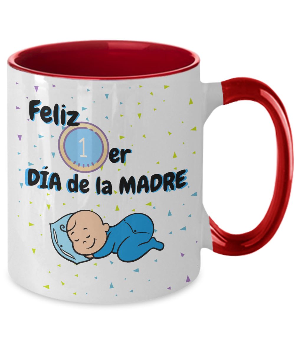 Taza dos Tonos para Mamá: Feliz Primer Día de la Madre (Boy) Coffee Mug Regalos.Gifts 
