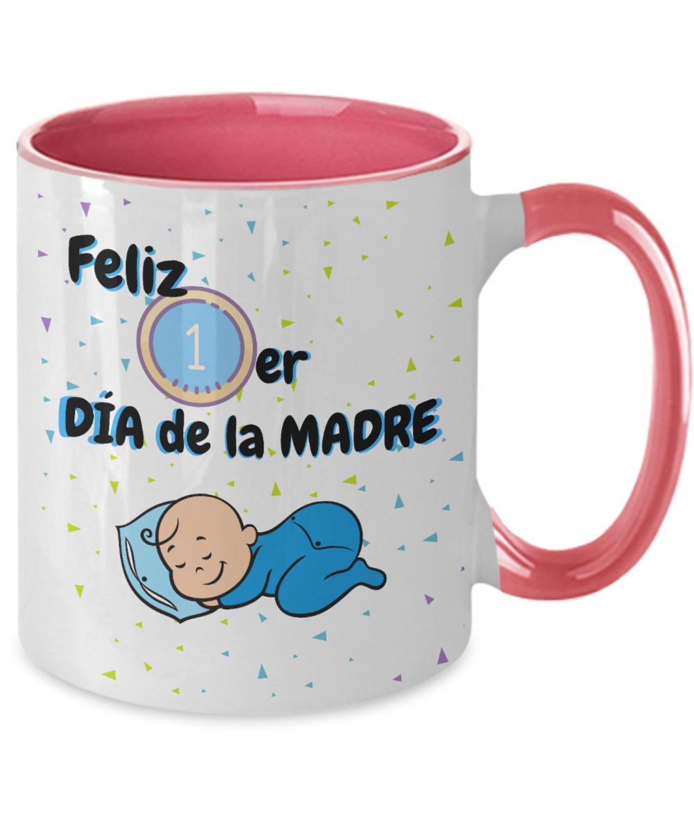 Taza dos Tonos para Mamá: Feliz Primer Día de la Madre (Boy) Coffee Mug Regalos.Gifts 