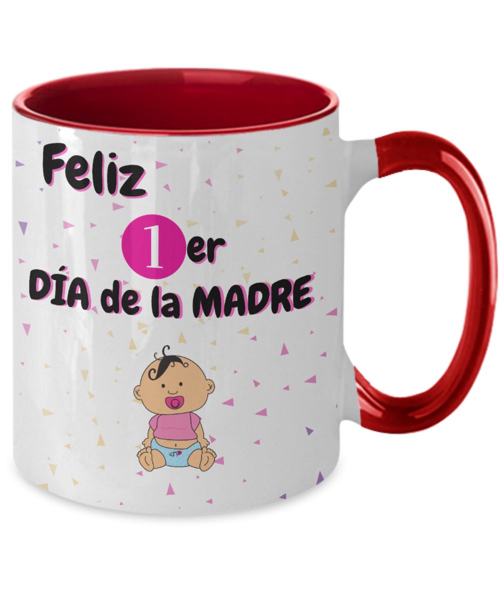 Taza dos Tonos para Mamá: Feliz Primer Día de la Madre (Girl) Coffee Mug Regalos.Gifts 