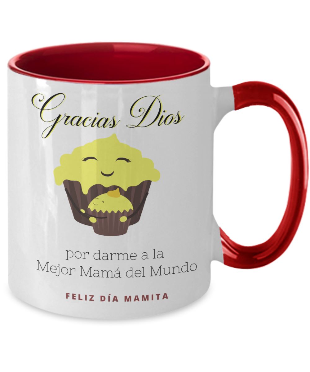Taza dos Tonos para Mamá: Gracias Dios, por darme a la Mejor mamá del Mundo Coffee Mug Regalos.Gifts 