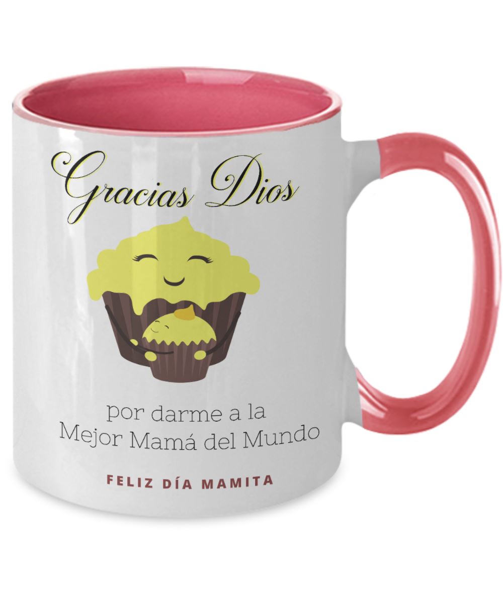 Taza dos Tonos para Mamá: Gracias Dios, por darme a la Mejor mamá del Mundo Coffee Mug Regalos.Gifts 
