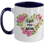 Taza dos Tonos para Mamá: I Love you Mom Coffee Mug Regalos.Gifts Two Tone 11oz Mug Navy 