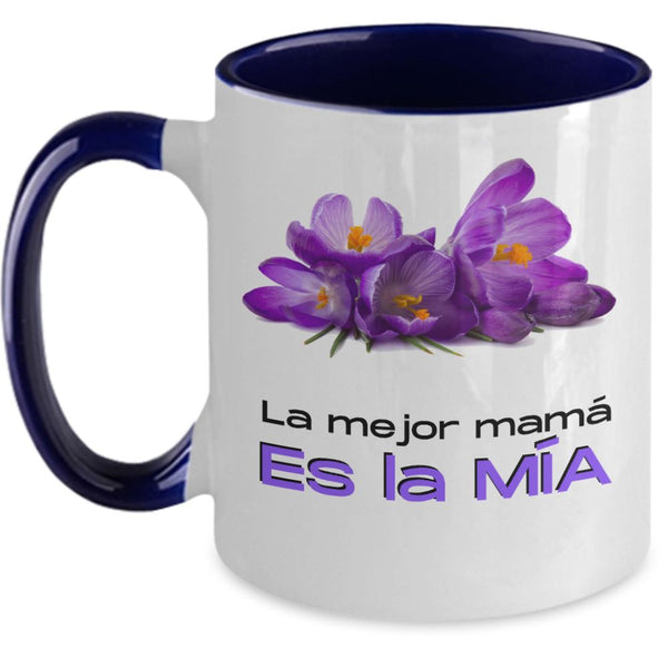 Taza dos Tonos para Mamá: La Mejor Mamá es la mía Coffee Mug Regalos.Gifts Two Tone 11oz Mug Navy 