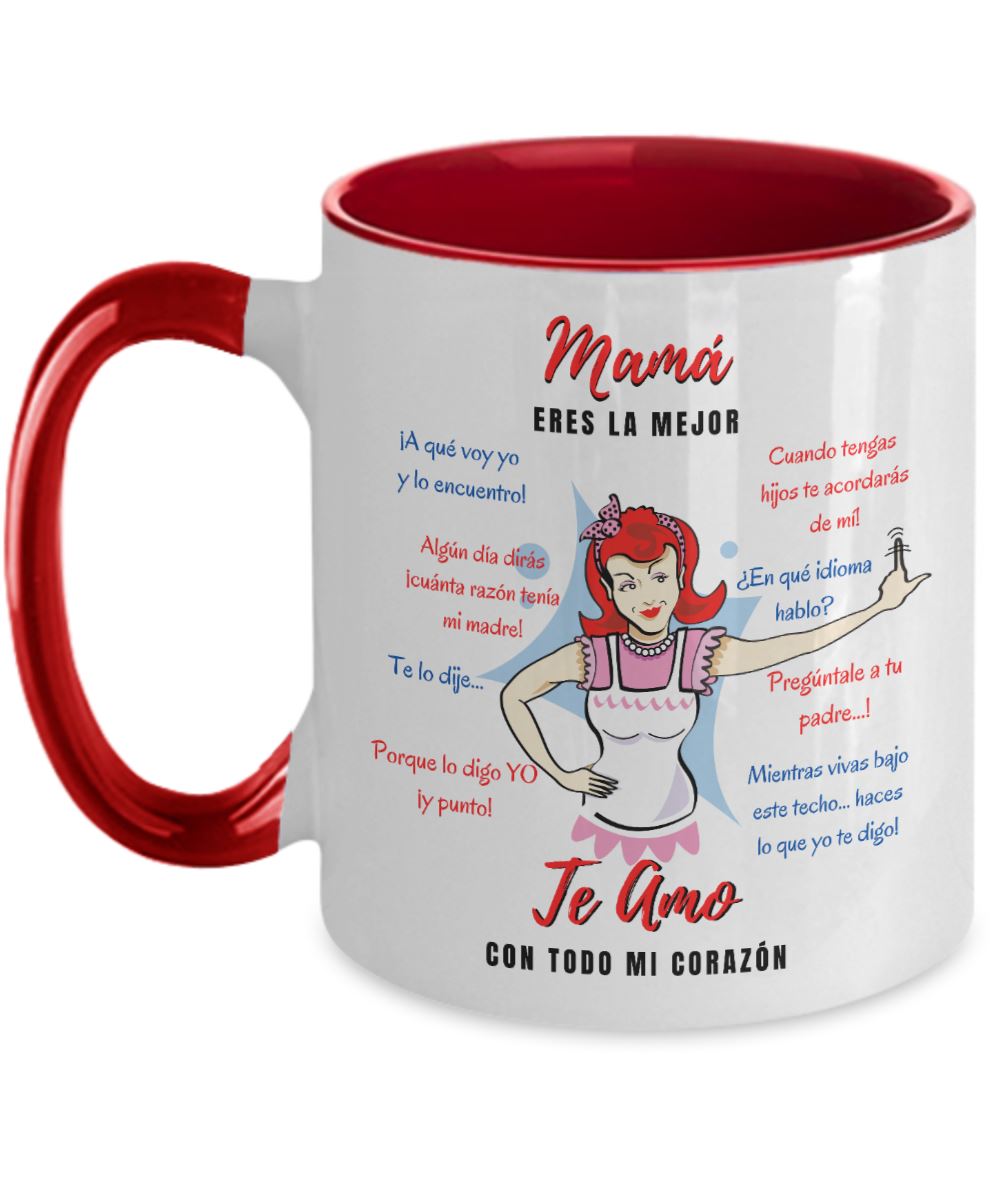 Taza dos Tonos para Mamá: Mamá eres la mejor, Te Amo… Coffee Mug Regalos.Gifts 