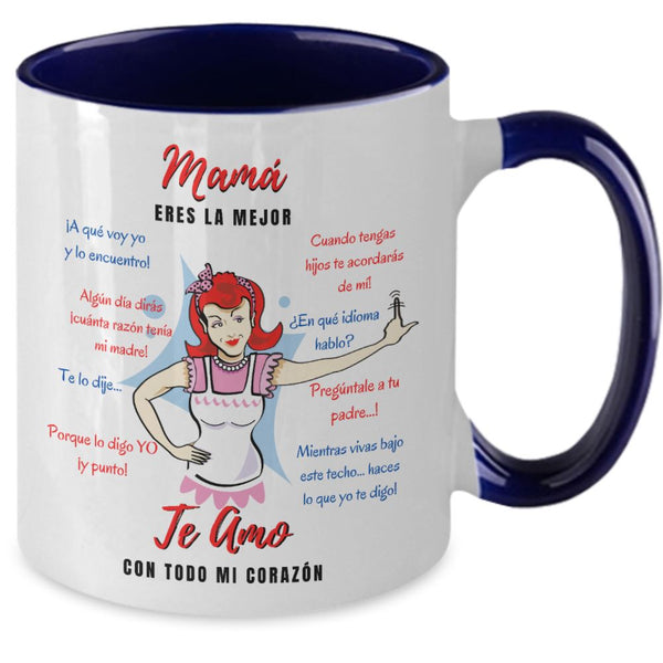 Taza dos Tonos para Mamá: Mamá eres la mejor, Te Amo… Coffee Mug Regalos.Gifts 