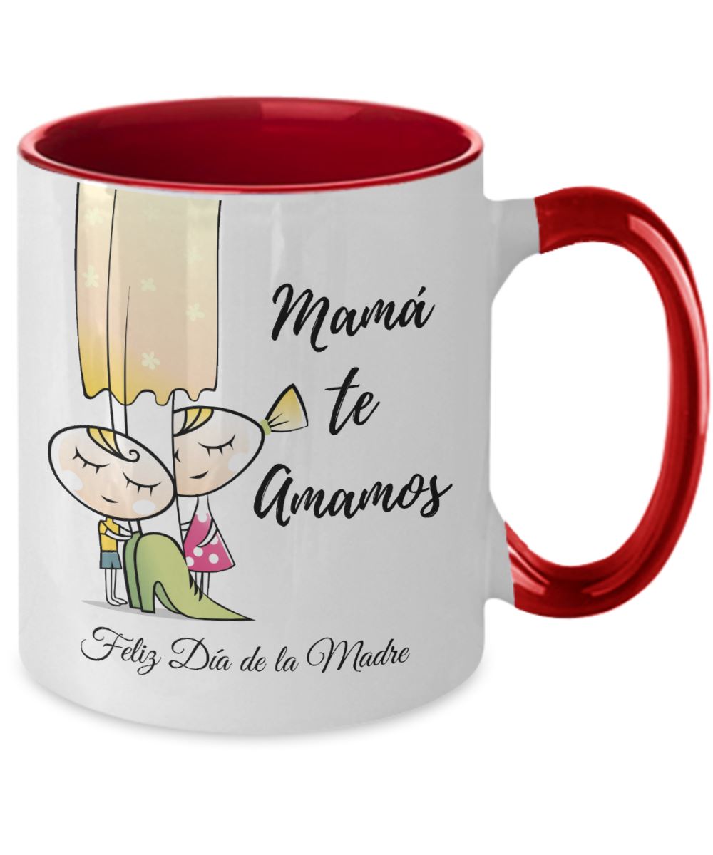 Taza dos Tonos para Mamá: Mamá te Amamos Coffee Mug Regalos.Gifts 