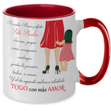 Taza dos Tonos para Mamá: No existen mamás perfectas, sólo reales Coffee Mug Regalos.Gifts Two Tone 11oz Mug Red 