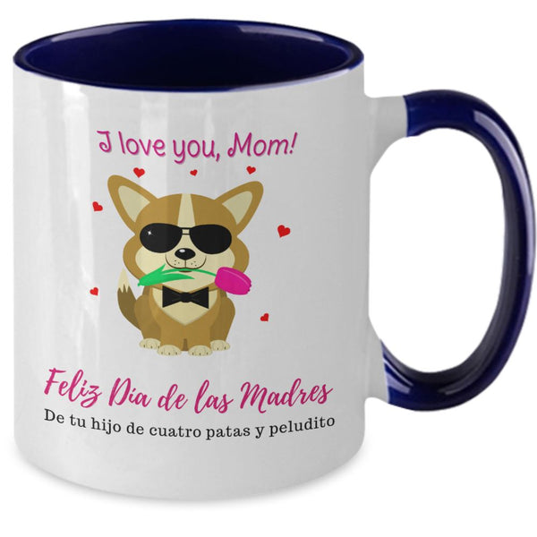 Taza dos Tonos para Mamá Perruna: I Love you Mom! Coffee Mug Regalos.Gifts 