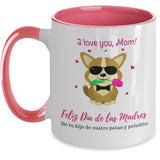 Taza dos Tonos para Mamá Perruna: I Love you Mom! Coffee Mug Regalos.Gifts 