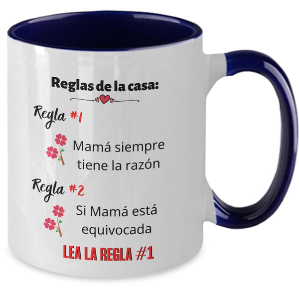Taza dos Tonos para Mamá: Reglas de la casa… Coffee Mug Regalos.Gifts 