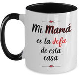 Taza dos Tonos para Mamá: Reglas de la casa… Coffee Mug Regalos.Gifts Two Tone 11oz Mug Black 